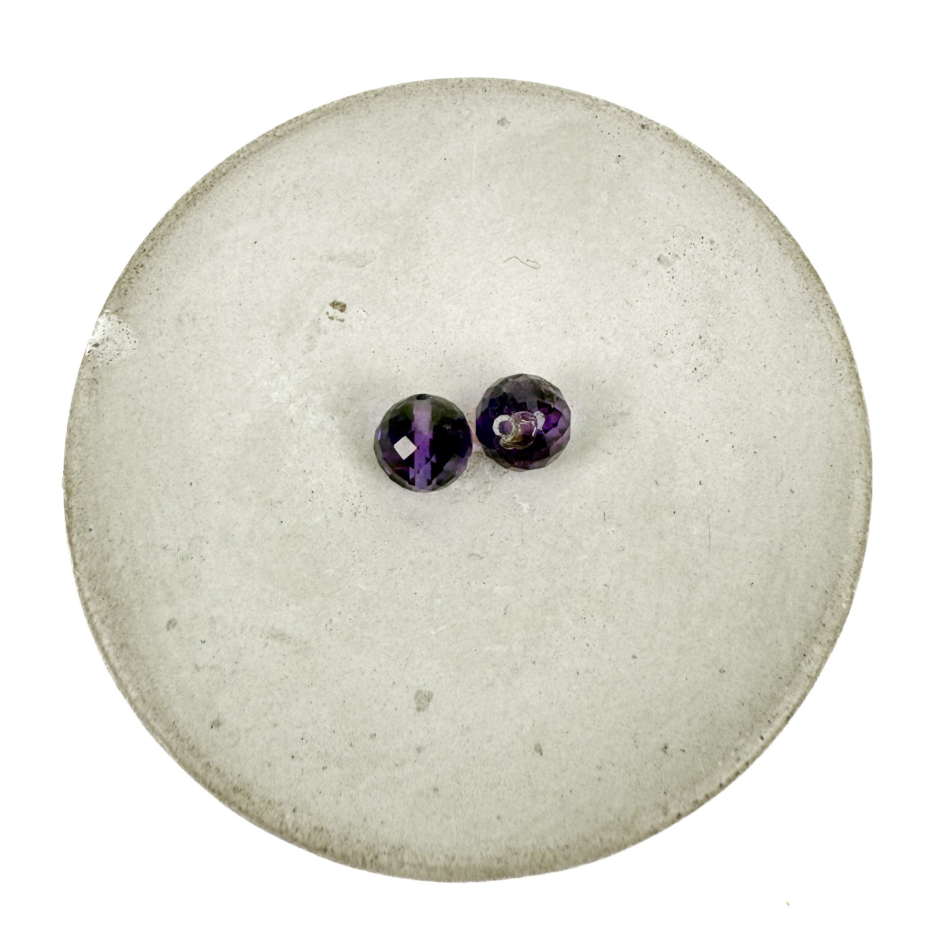 Amethyst 8mm Faceted Round Bead (2 pcs/P3439)-The Bead Gallery Honolulu