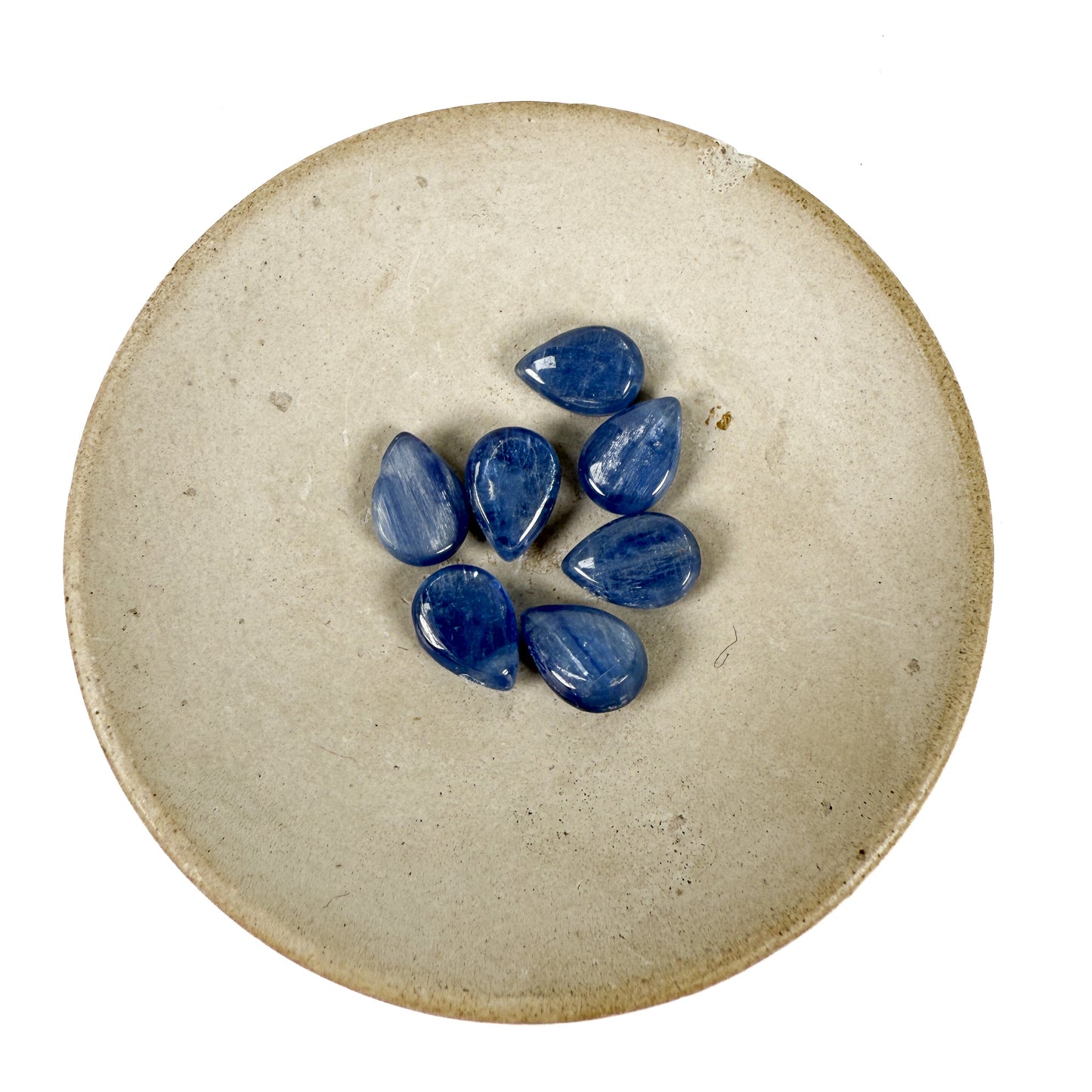 Kyanite Smooth Flat Pear Tip-Drill Briolette Drop Bead (1 pc/GEM296)-The Bead Gallery Honolulu