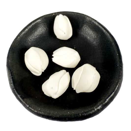 Hawaiian Pikake (Jasmine) Bud Flower 14mm White Clay Bead (C133)-The Bead Gallery Honolulu