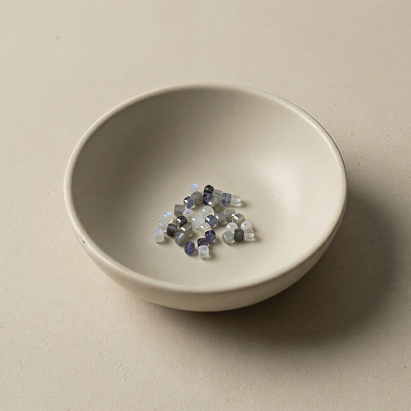 Mystique Mixed Gemstone 2.5mm Faceted Cube Bead Mix - 33 pcs. (KT181) professional product photograph with neimans - pure poi