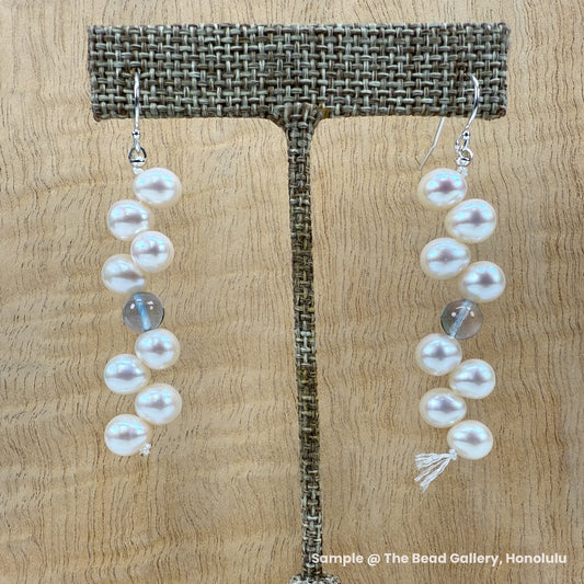 Freshwater Pearl 7.5mm White Tip-Drilled Bead - (GEM2247)-The Bead Gallery Honolulu