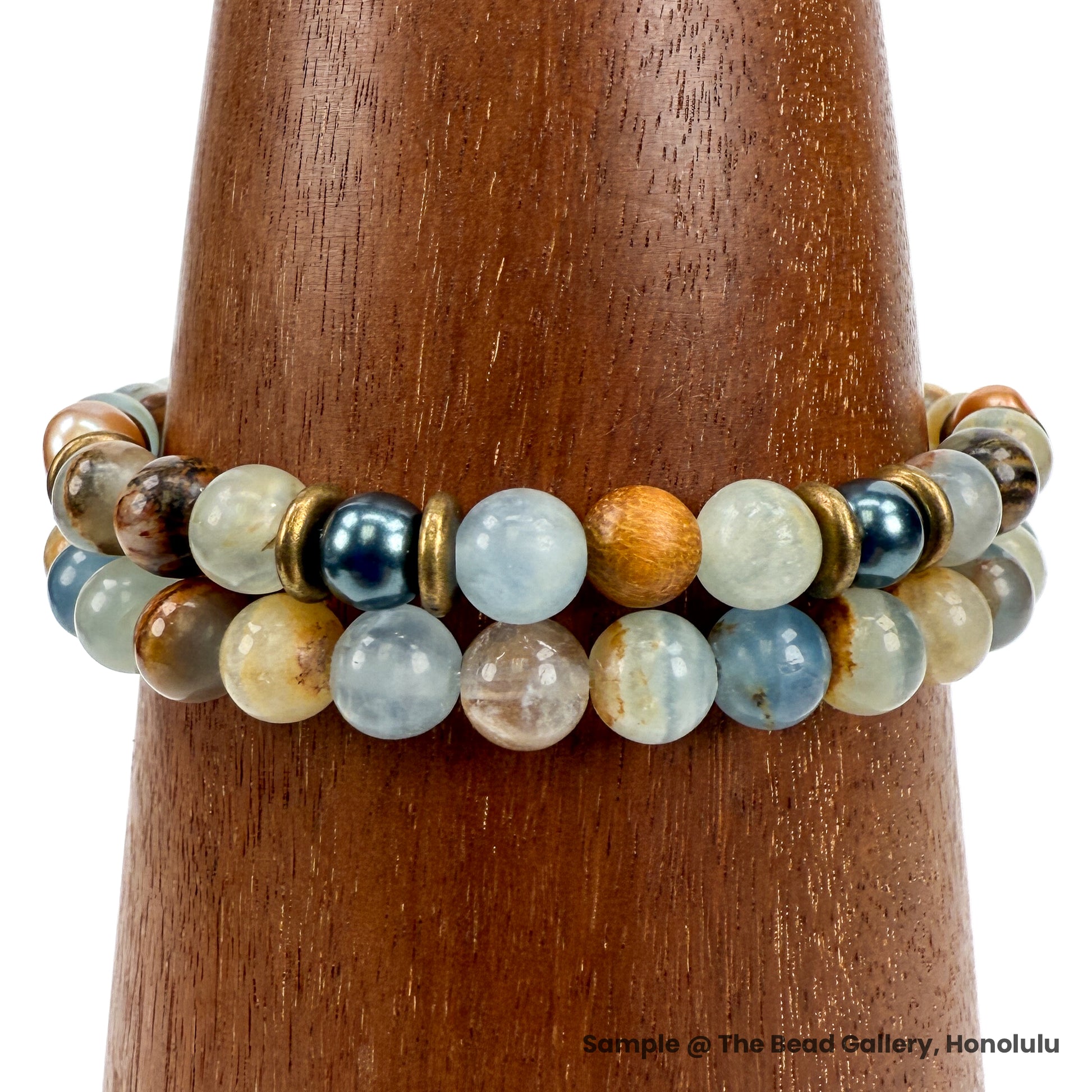 Aquatine Blue Calcite 8mm Round Bead - 7.5" Strand (GEM664)-The Bead Gallery Honolulu