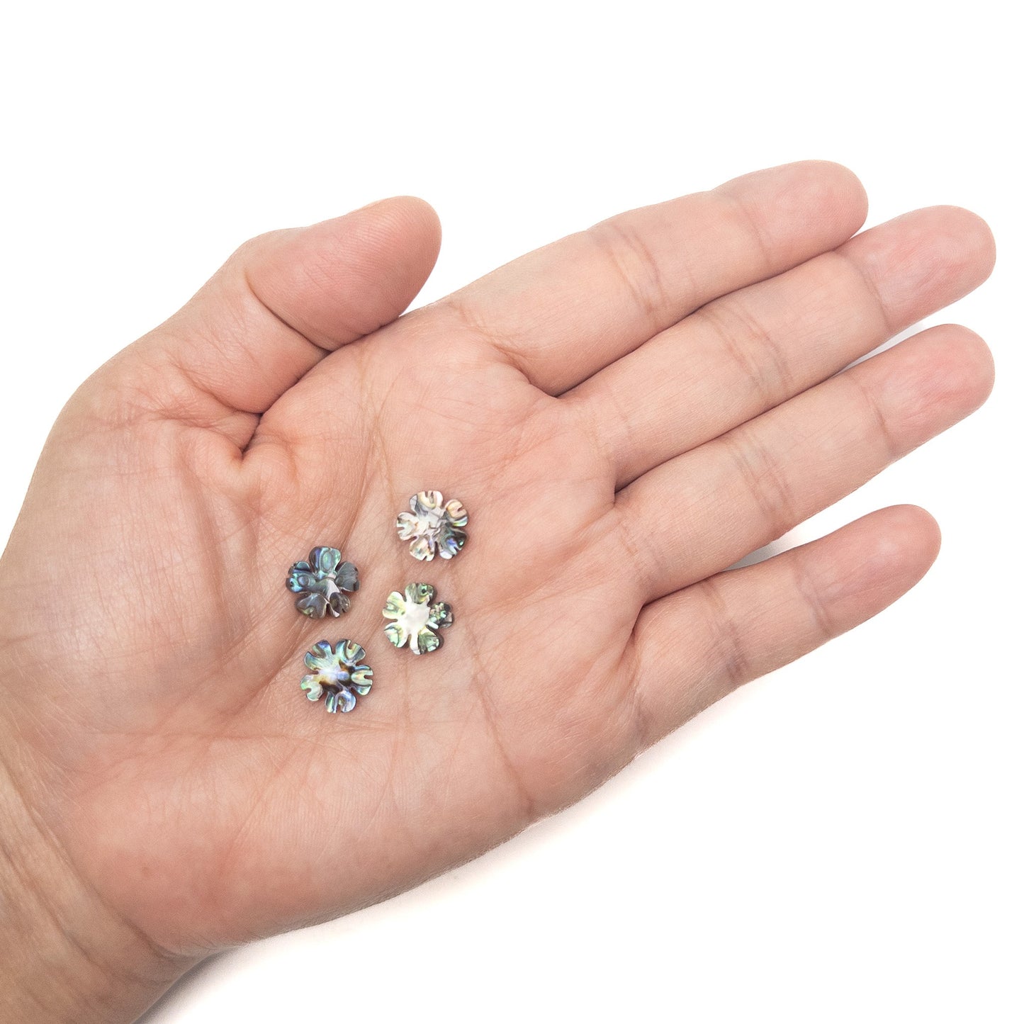 Abalone (Paua) Shell 10mm Flat Cherry Blossom Bead (P2355/GEM2058)