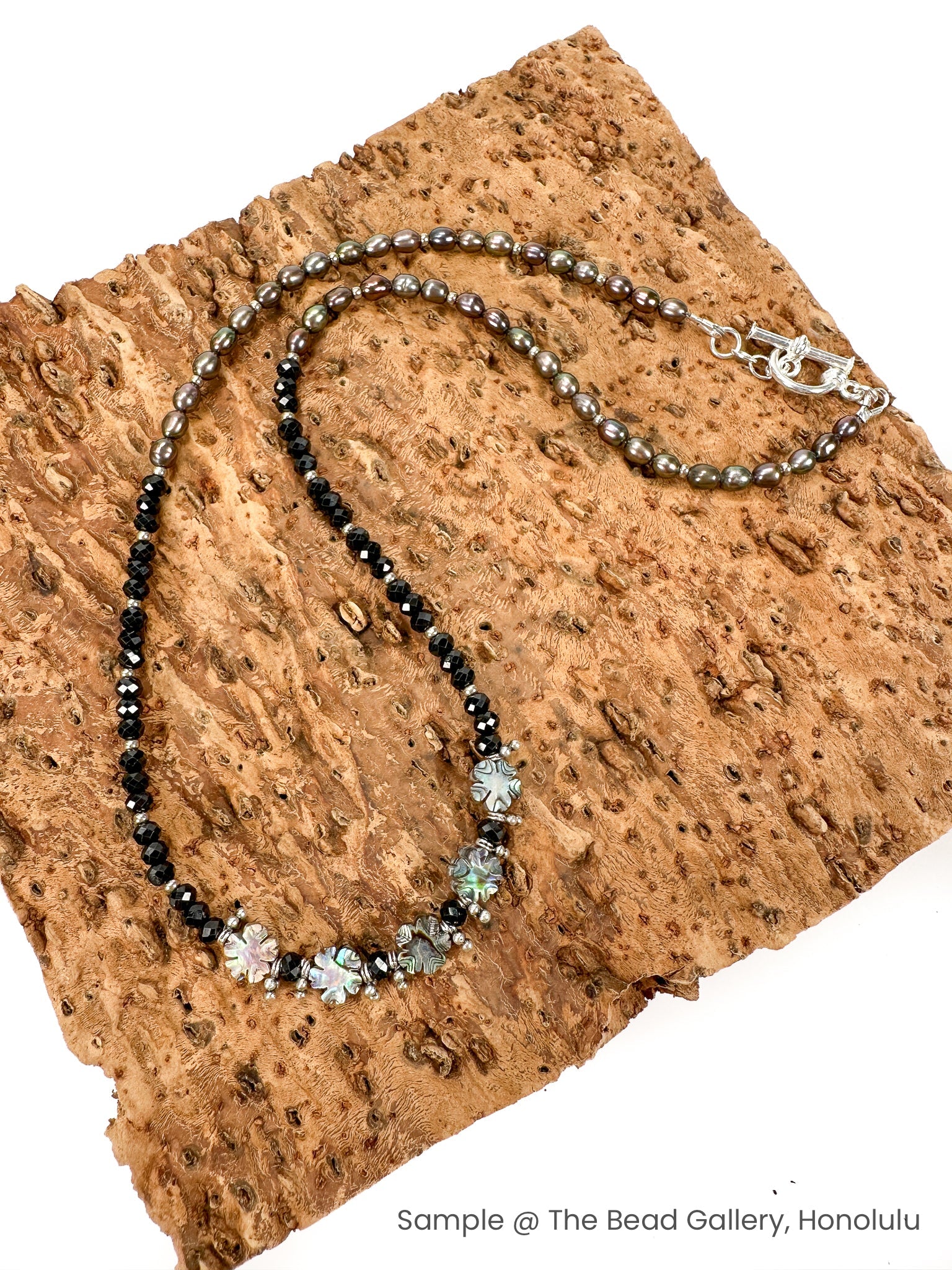 Abalone (Paua) Shell 10mm Flat Cherry Blossom Bead - 1 pc. (P2355)-The Bead Gallery Honolulu