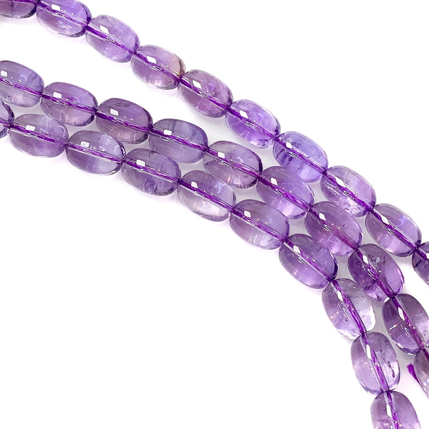 Amethyst 10x14mm Smooth Oval Bead - 7.5" Strand