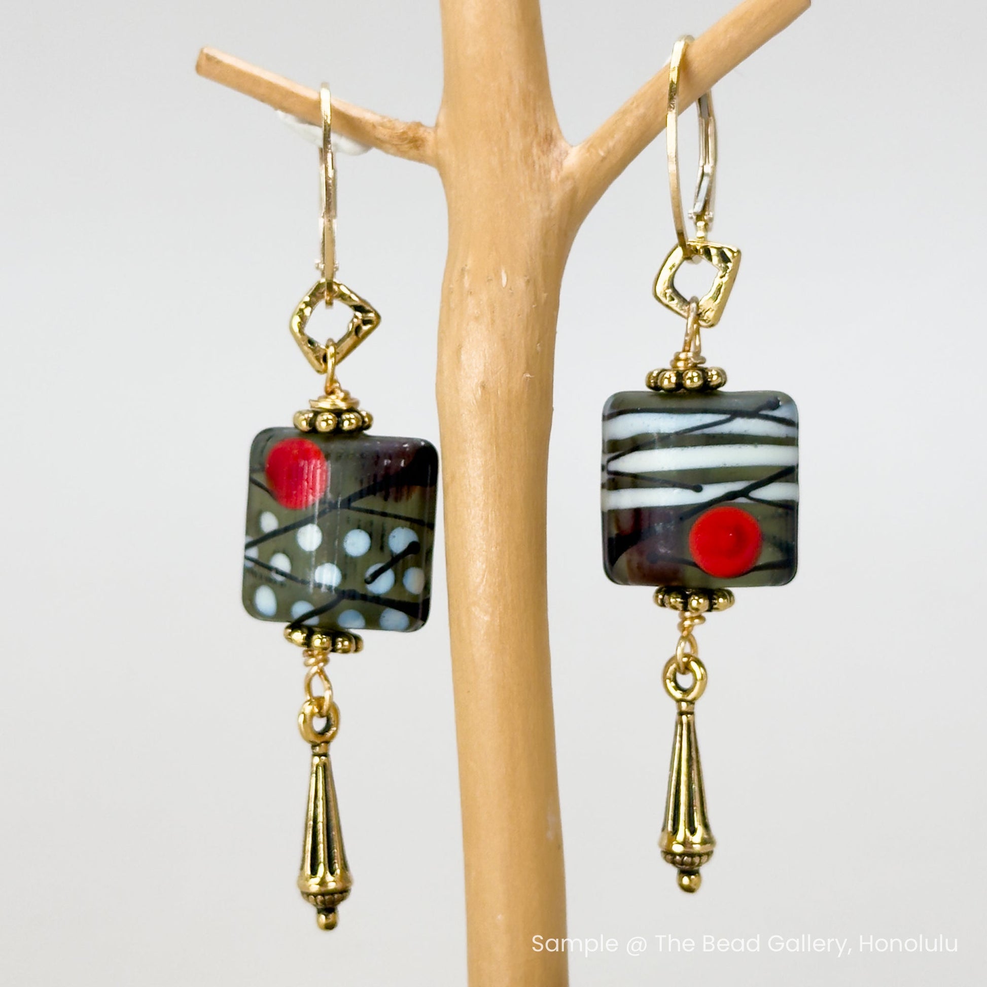 Antique Gold Plated Tiny Block Link - 5 pcs. (M1563)-The Bead Gallery Honolulu