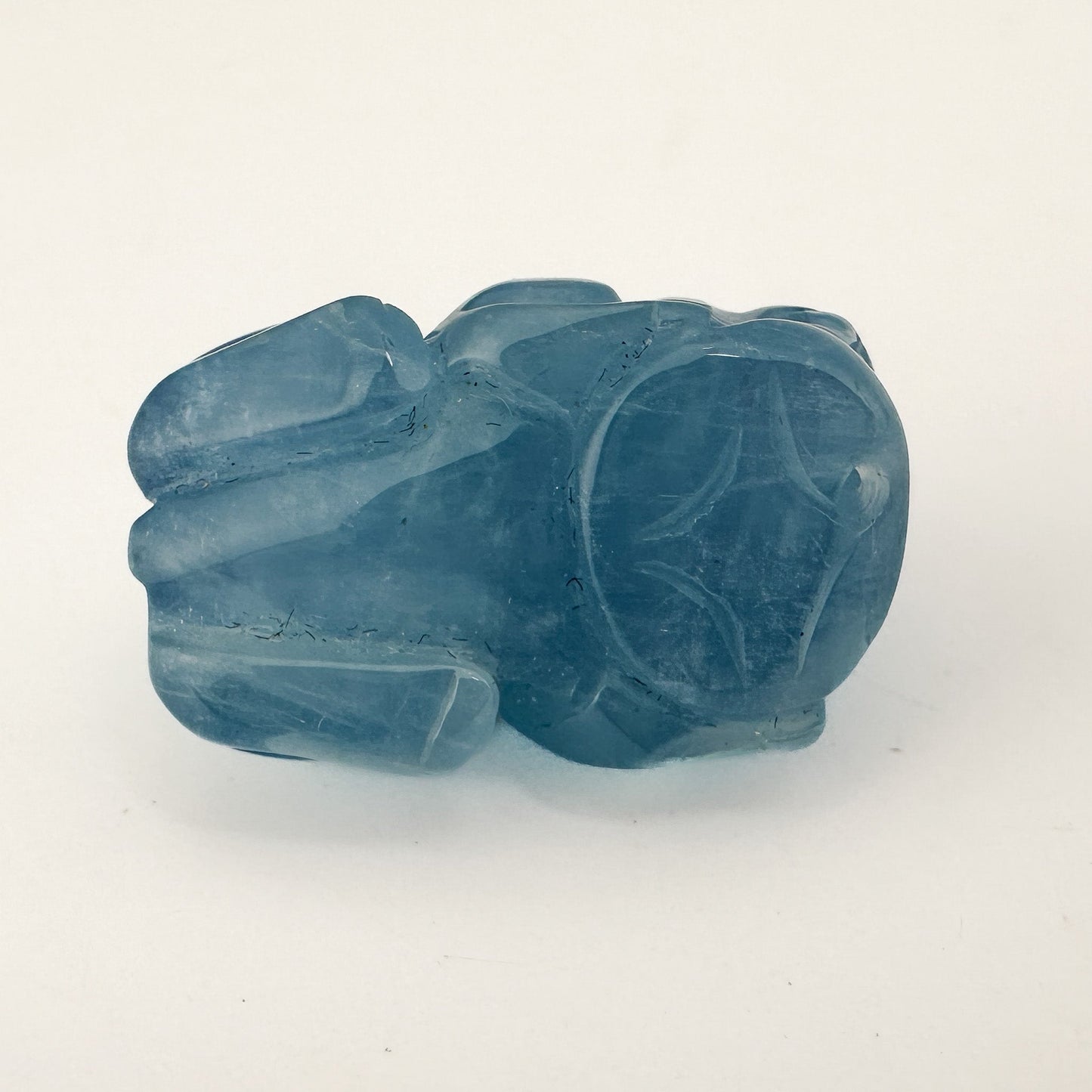 Aquamarine Carved Pixiu Pendant - 1 pc. (P431)-The Bead Gallery Honolulu