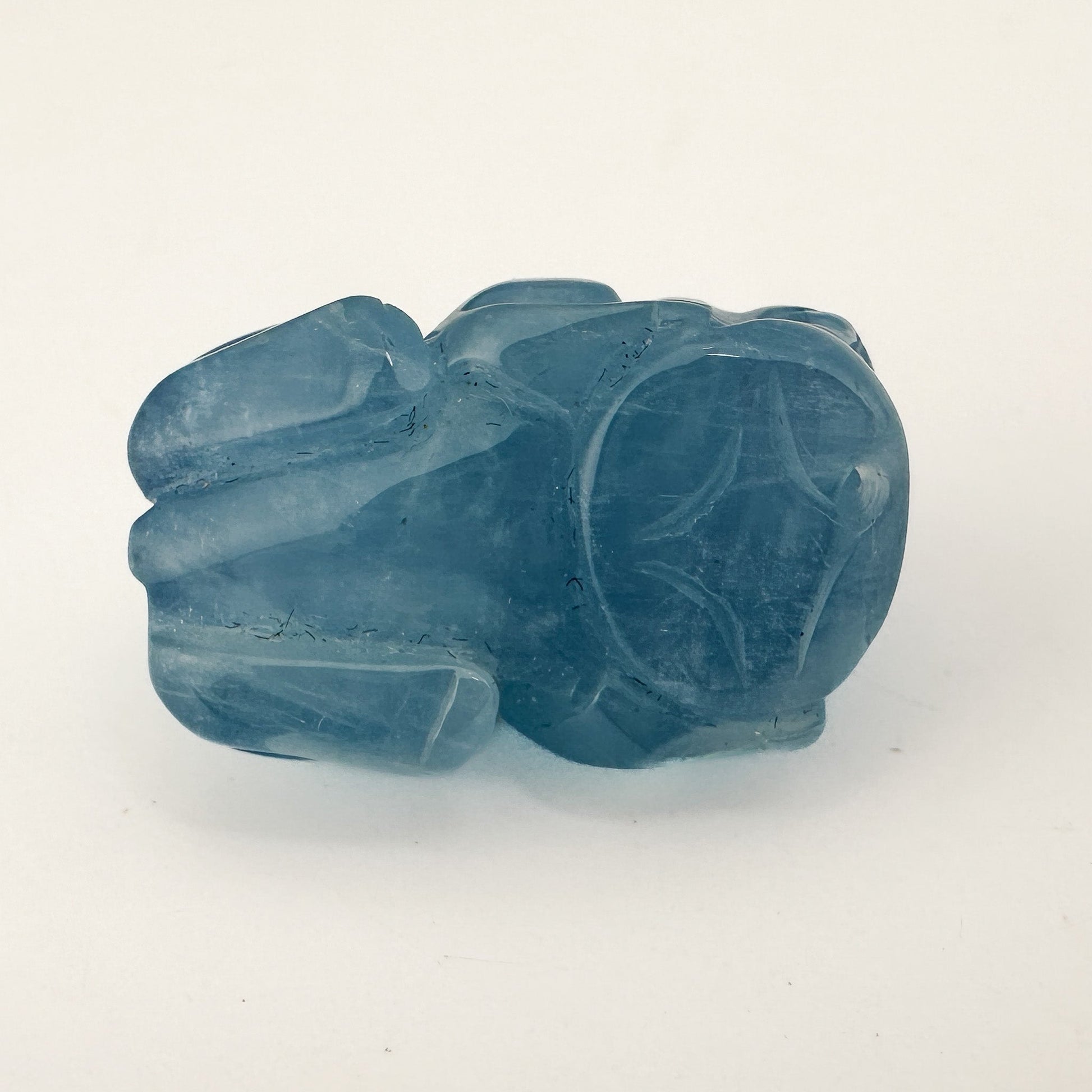 Aquamarine Carved Pixiu Pendant - 1 pc. (P431)-The Bead Gallery Honolulu