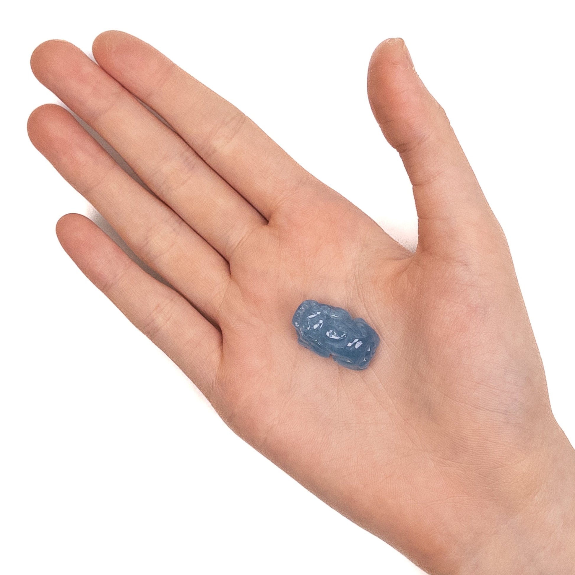 Aquamarine Carved Pixiu Pendant - 1 pc. (P431)-The Bead Gallery Honolulu