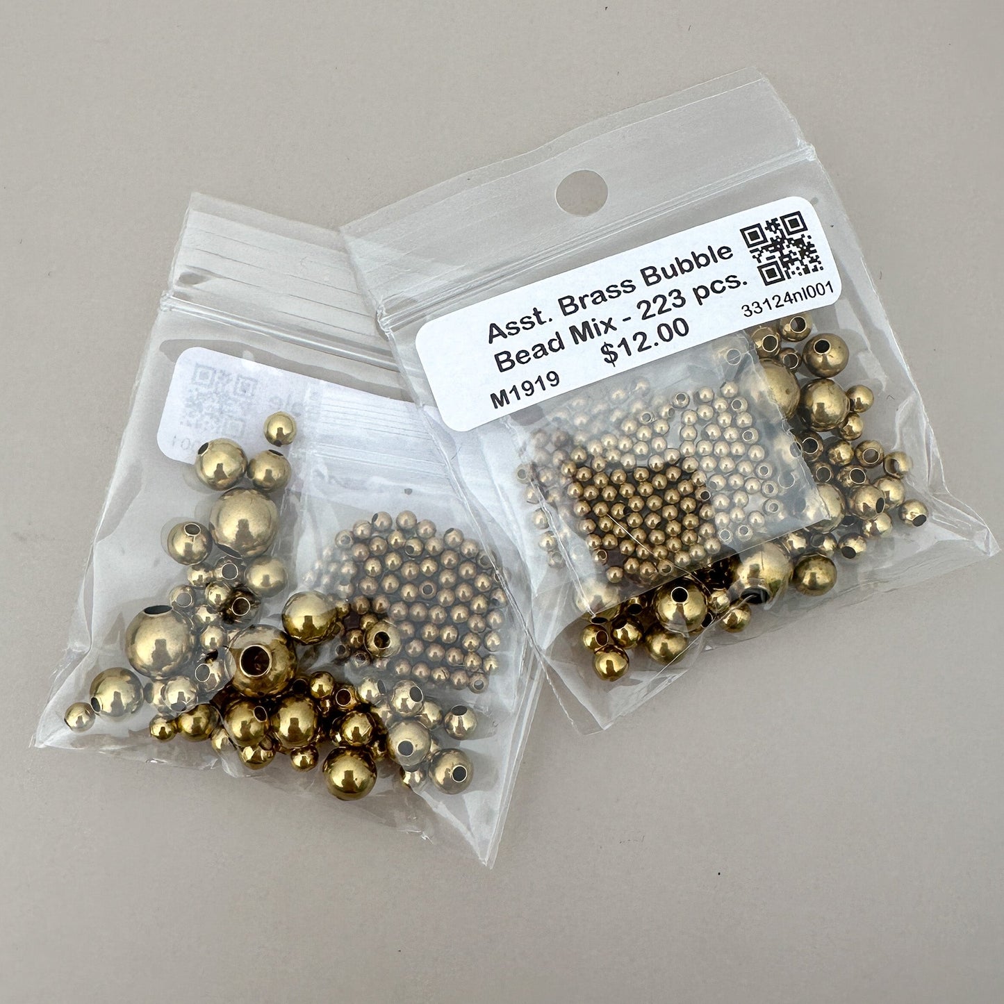 Assorted Brass Bubble Bead Mix - 223 pcs. (M1919)-The Bead Gallery Honolulu