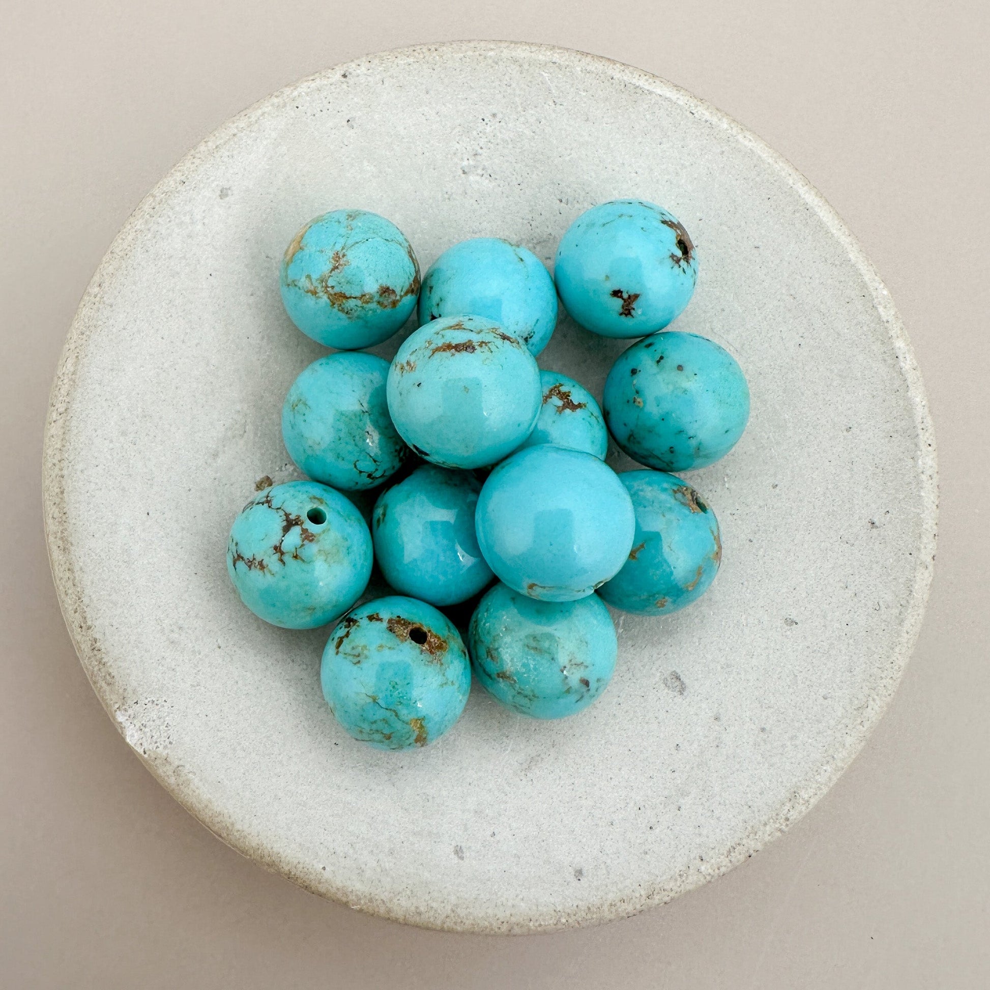 Baja Turquoise 10mm Round Bead - 1 pc. (P3108)-The Bead Gallery Honolulu