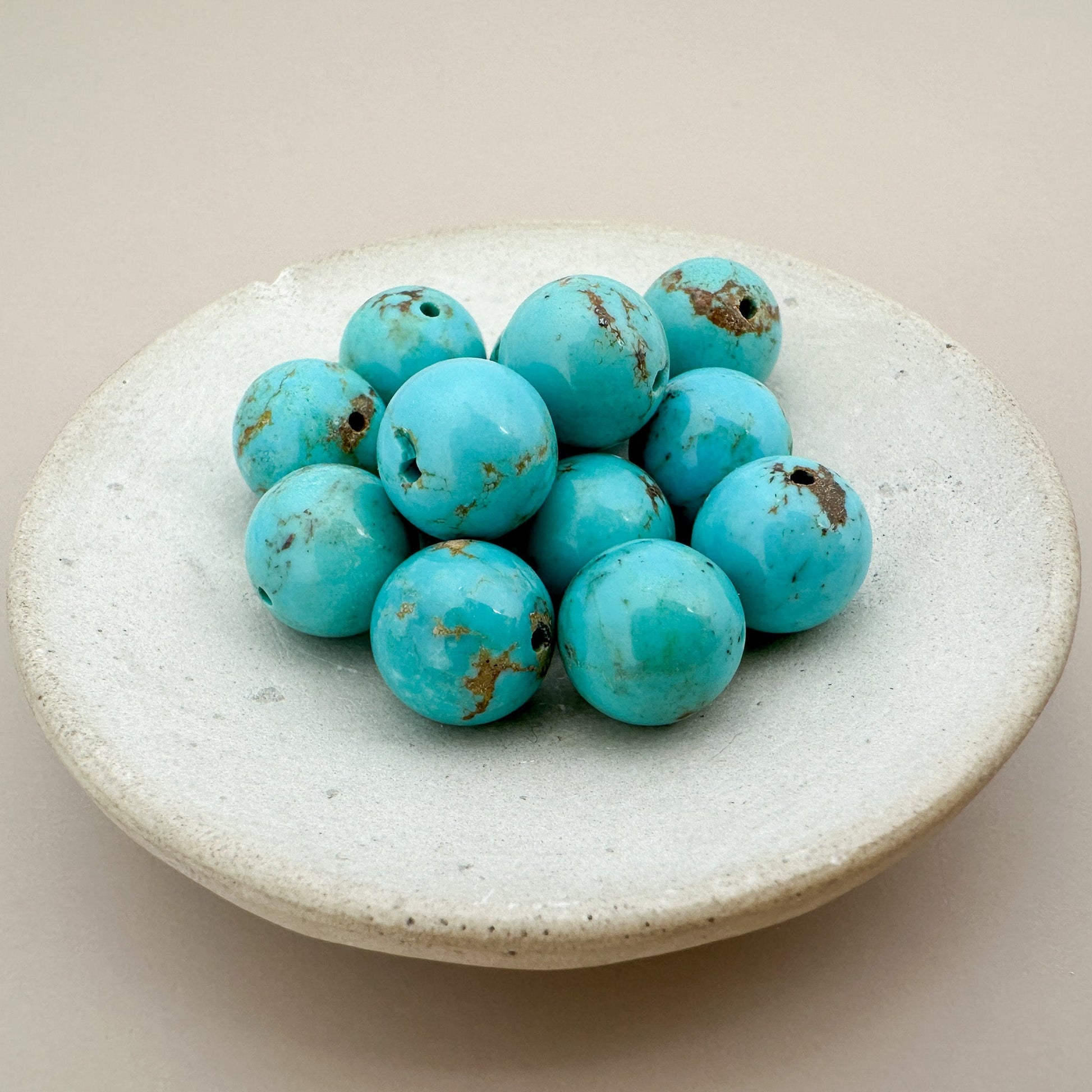 Baja Turquoise 10mm Round Bead - 1 pc. (P3108)-The Bead Gallery Honolulu