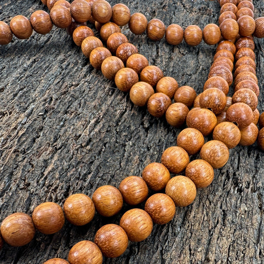 Bayong Wood 10mm Polished Finish Round Bead - 16" Strand (GEM2175)-The Bead Gallery Honolulu