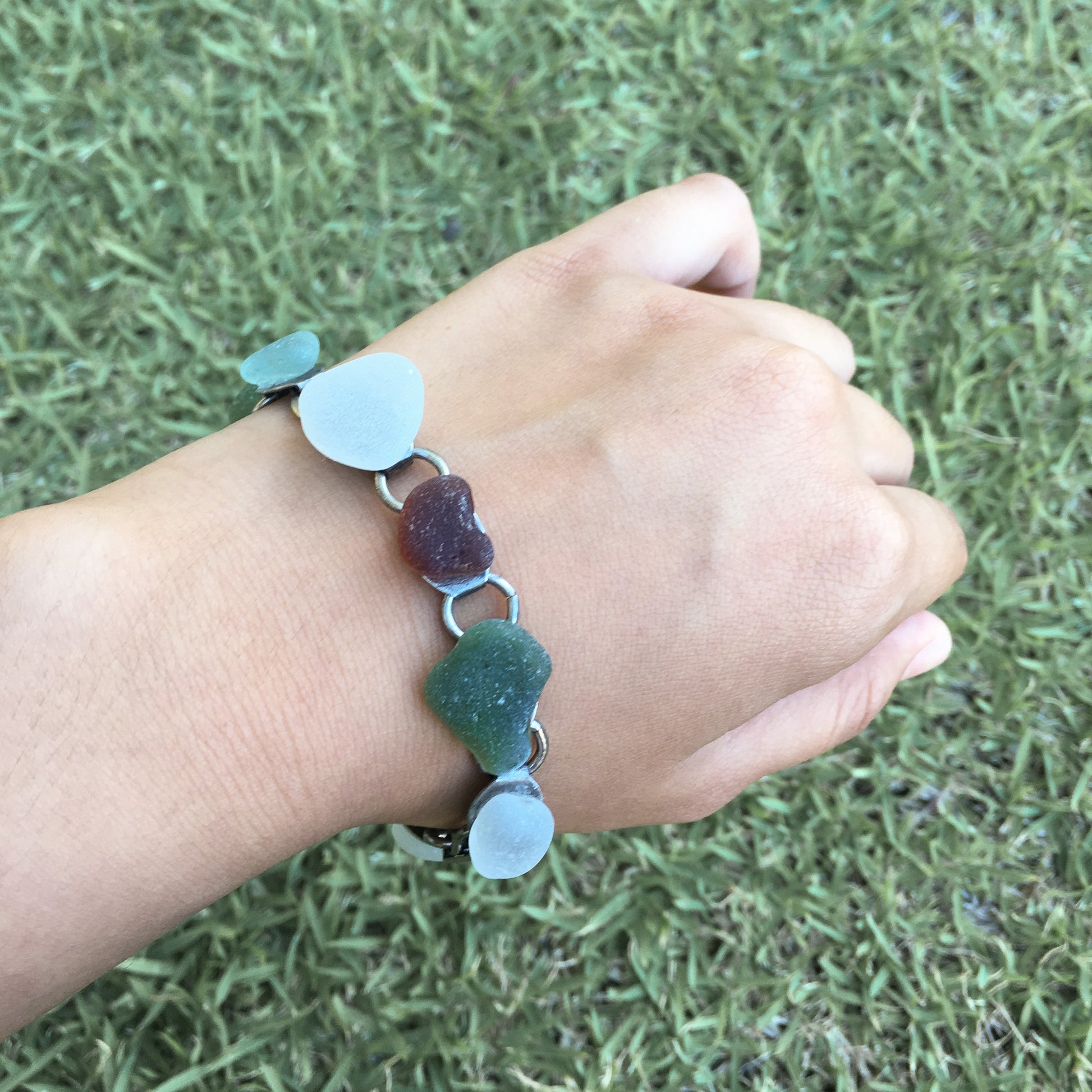 Beach Glass Trinket Bracelet Kit (KT725)-The Bead Gallery Honolulu