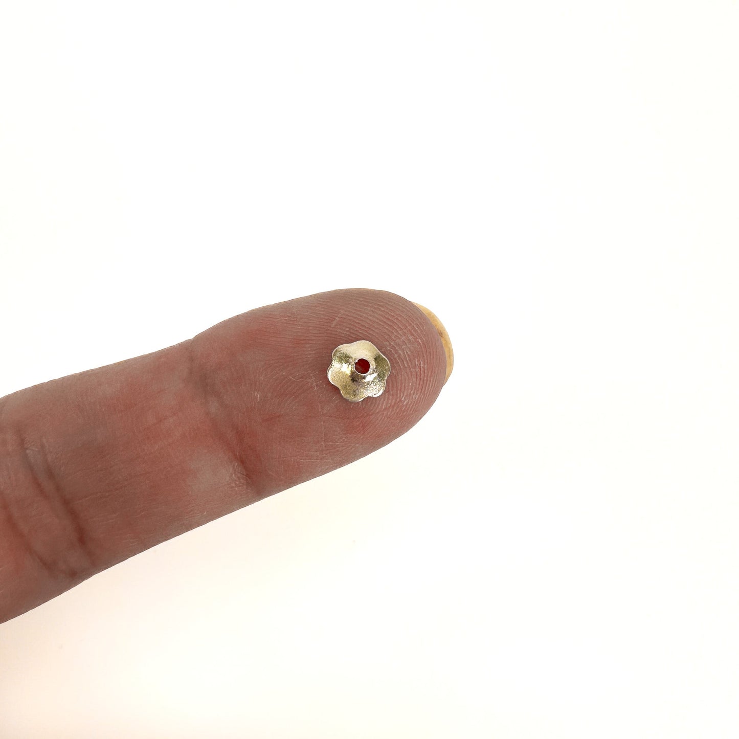 Bead Cap 7mm Solid Mini Flower (Thai Silver) - 6 pc. (M1018)-The Bead Gallery Honolulu