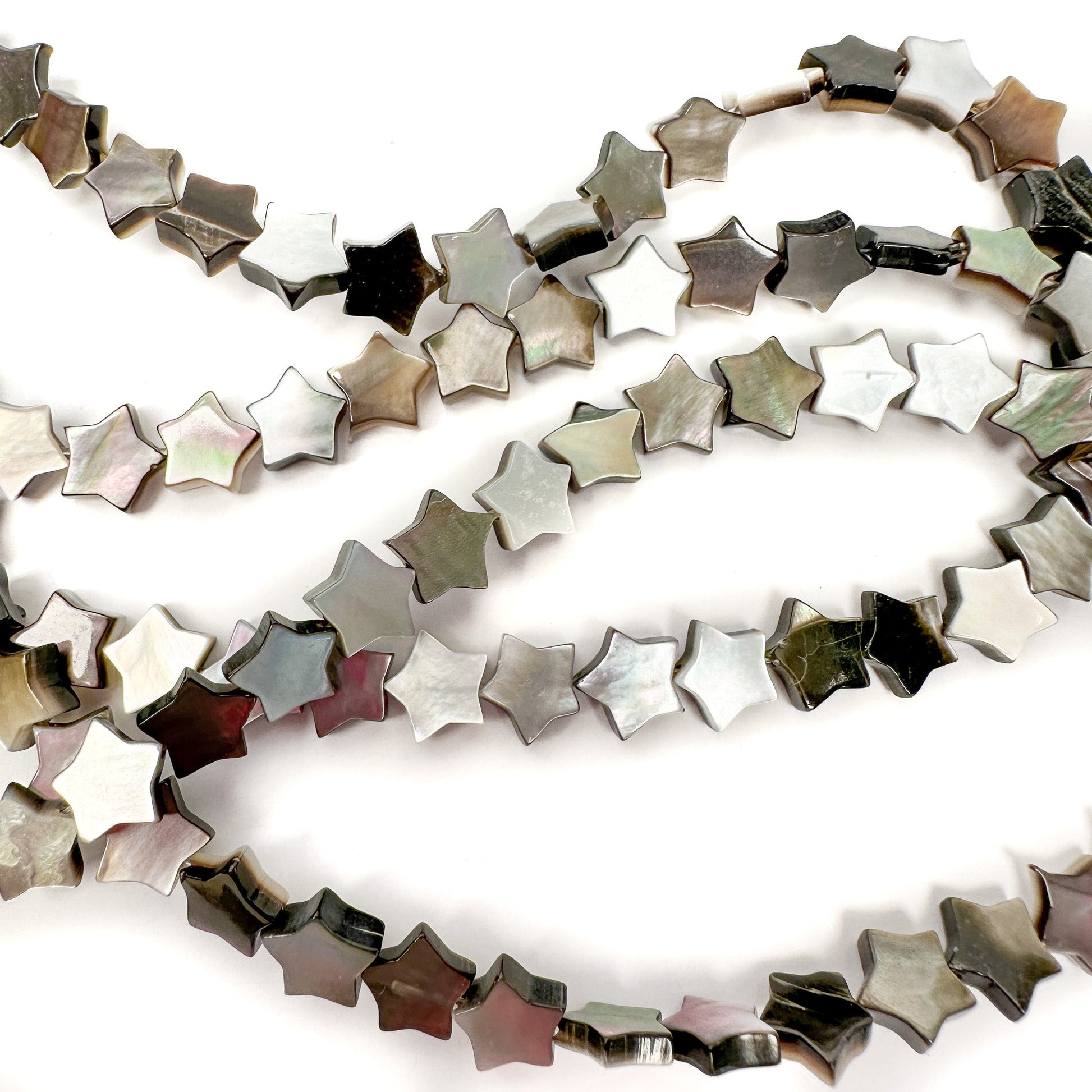 Black Mother of Pearl 8mm Star - 1 piece-The Bead Gallery Honolulu