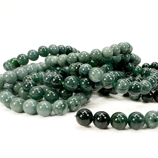Blue Jade 8mm Smooth Round Bead Stretchy Bracelet (3 Colors) - 1 pc. (J202)-The Bead Gallery Honolulu
