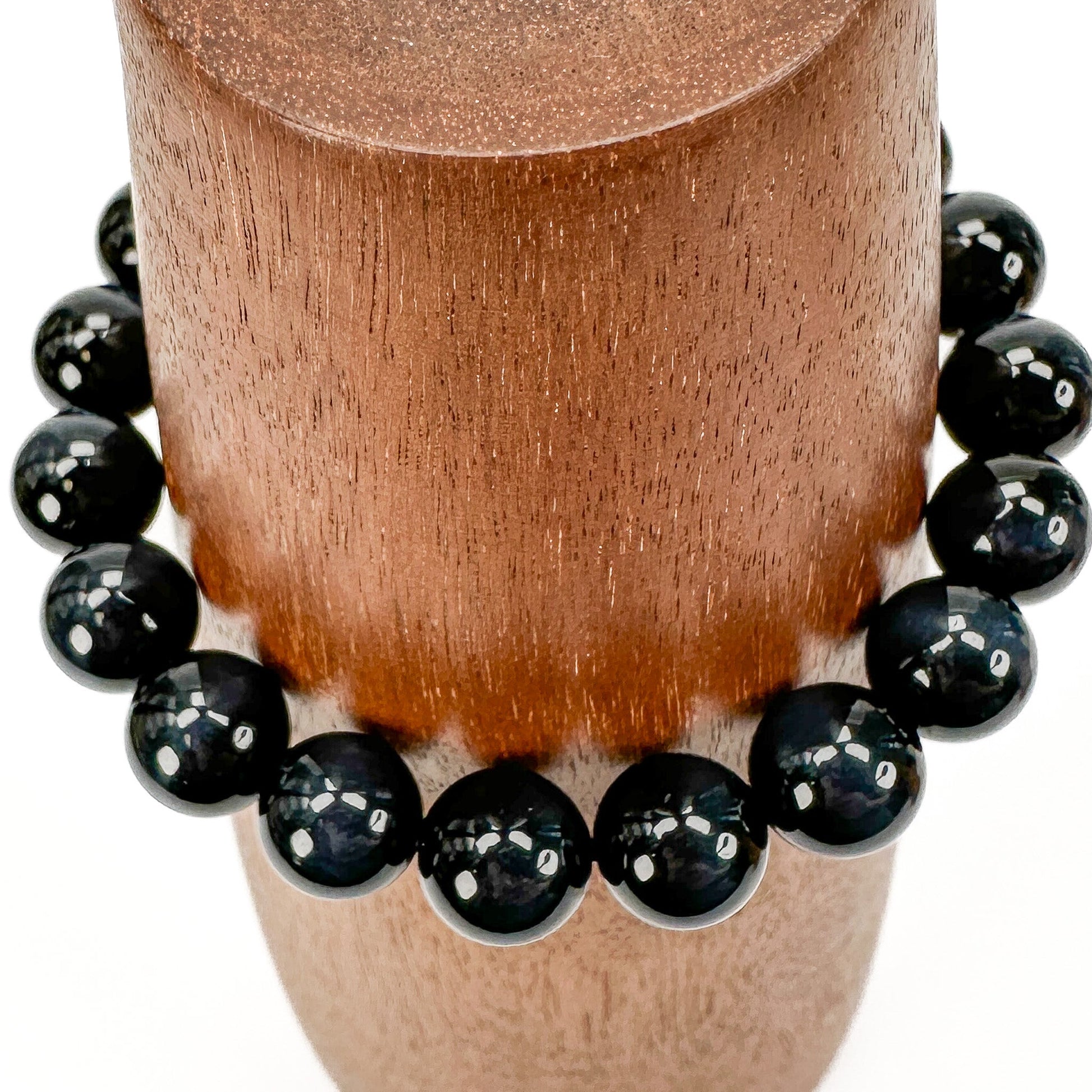 Blue Tiger Eye 10mm Smooth Round Bead Stretchy Bracelet - 1 pc.-The Bead Gallery Honolulu