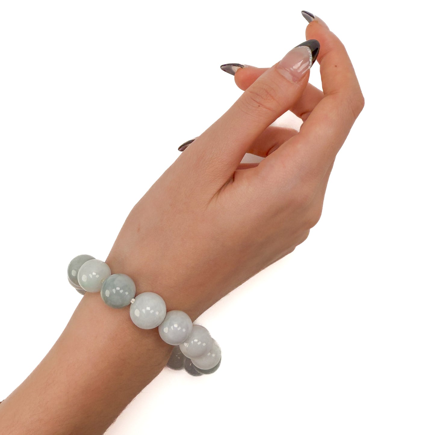 Burmese Jade 12mm Smooth Round Stretchy Bracelet (J296)-The Bead Gallery Honolulu