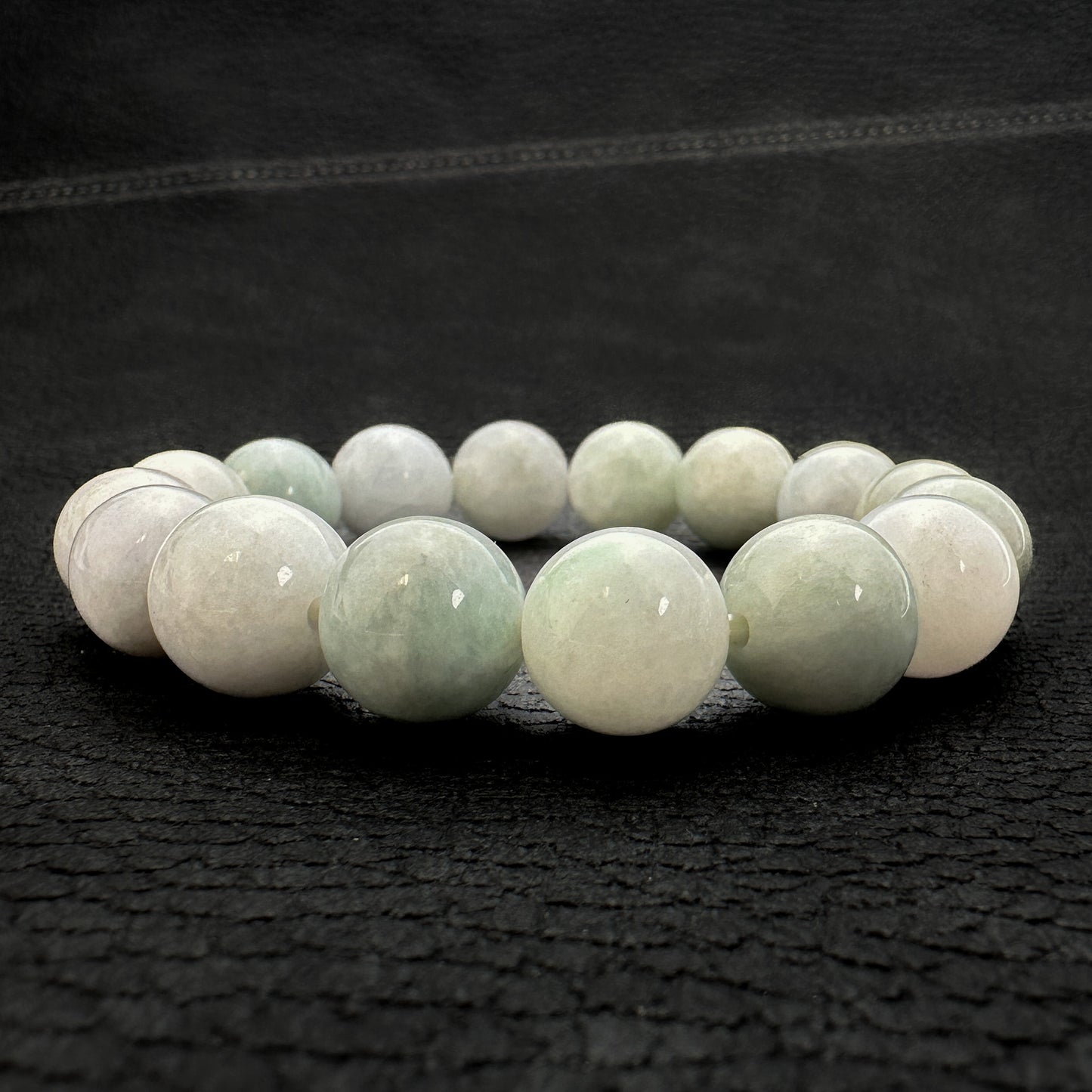 Burmese Jade 12mm Smooth Round Stretchy Bracelet (J296)-The Bead Gallery Honolulu