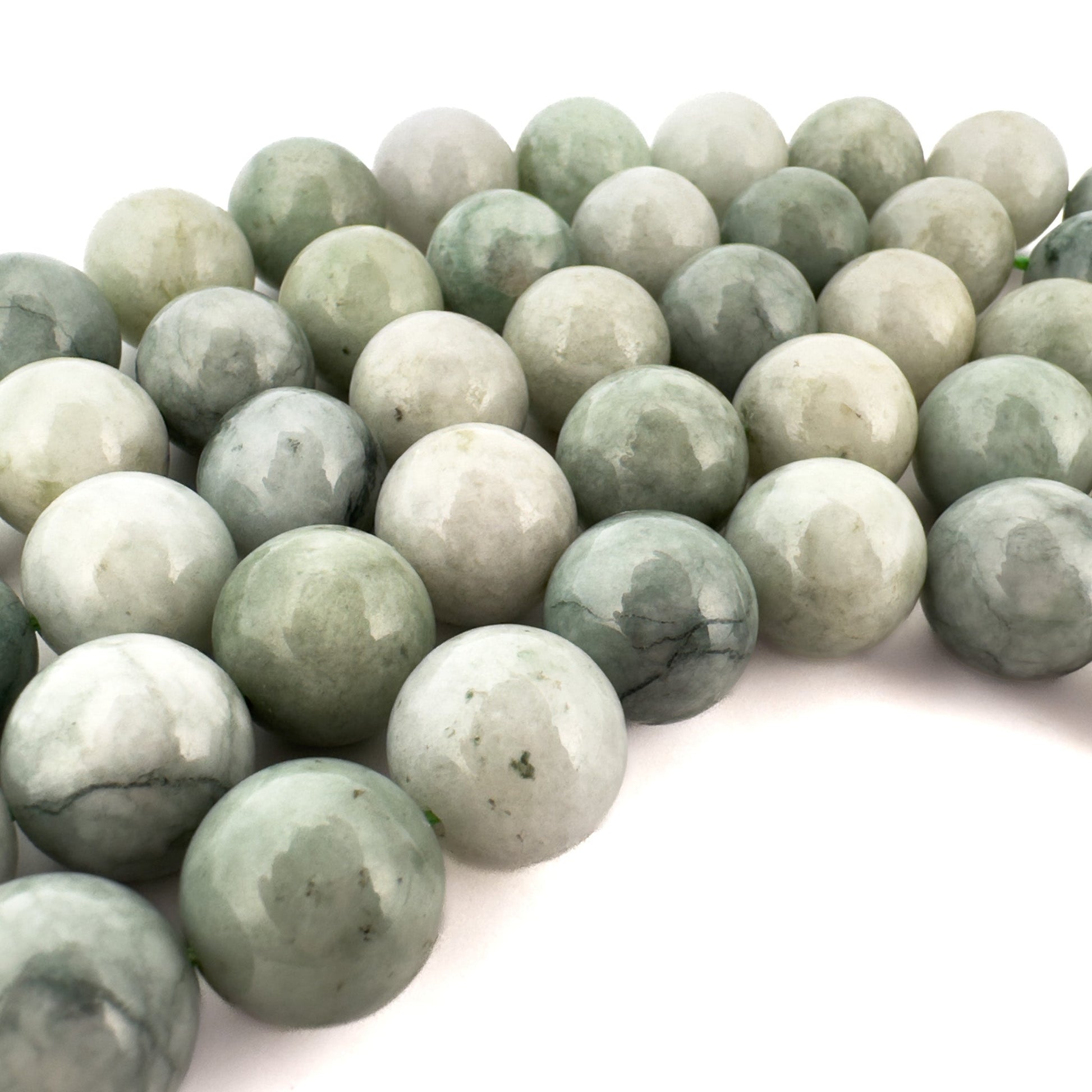 Burmese Jade 14mm Smooth Round Bead - 7.75" Strand (GEM251)-The Bead Gallery Honolulu