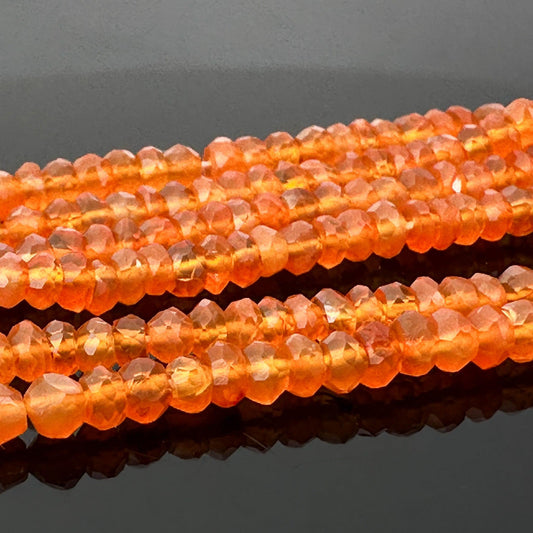 Carnelian 3.5mm Faceted Rondelle Bead - 7" Strand (GEM440)-The Bead Gallery Honolulu