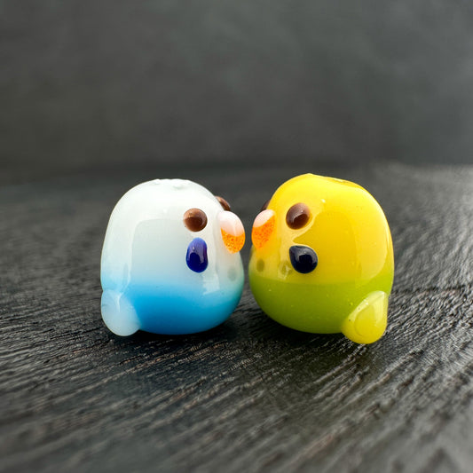 Chibi Handmade Glass Beads (2 Color Options) - Budgie Bird (LB264)-The Bead Gallery Honolulu