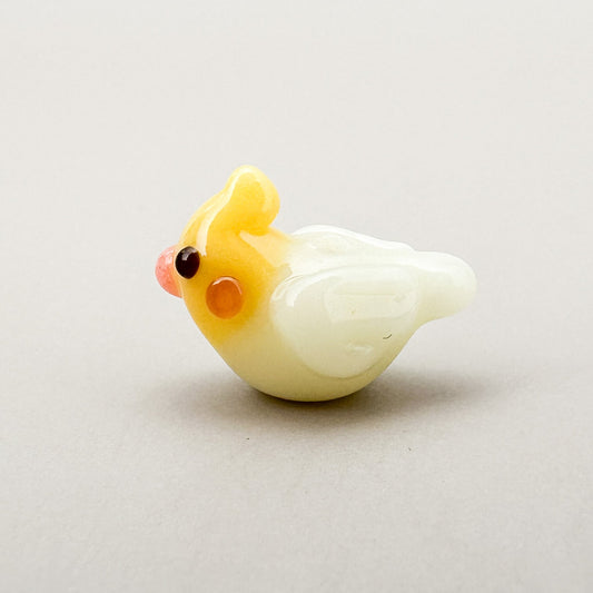 Chibi Handmade Glass Beads - Bird Shape Cockatiel (2 Color Options) (LB214)-The Bead Gallery Honolulu