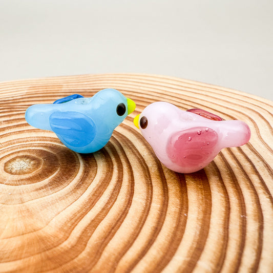 Chibi Handmade Glass Beads - Bird-Shaped Ball (2 Color Options) (LB283)-The Bead Gallery Honolulu