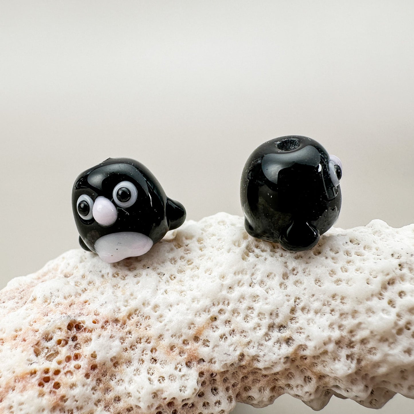 Chibi Handmade Glass Beads - Cape Penguin (LB271)-The Bead Gallery Honolulu