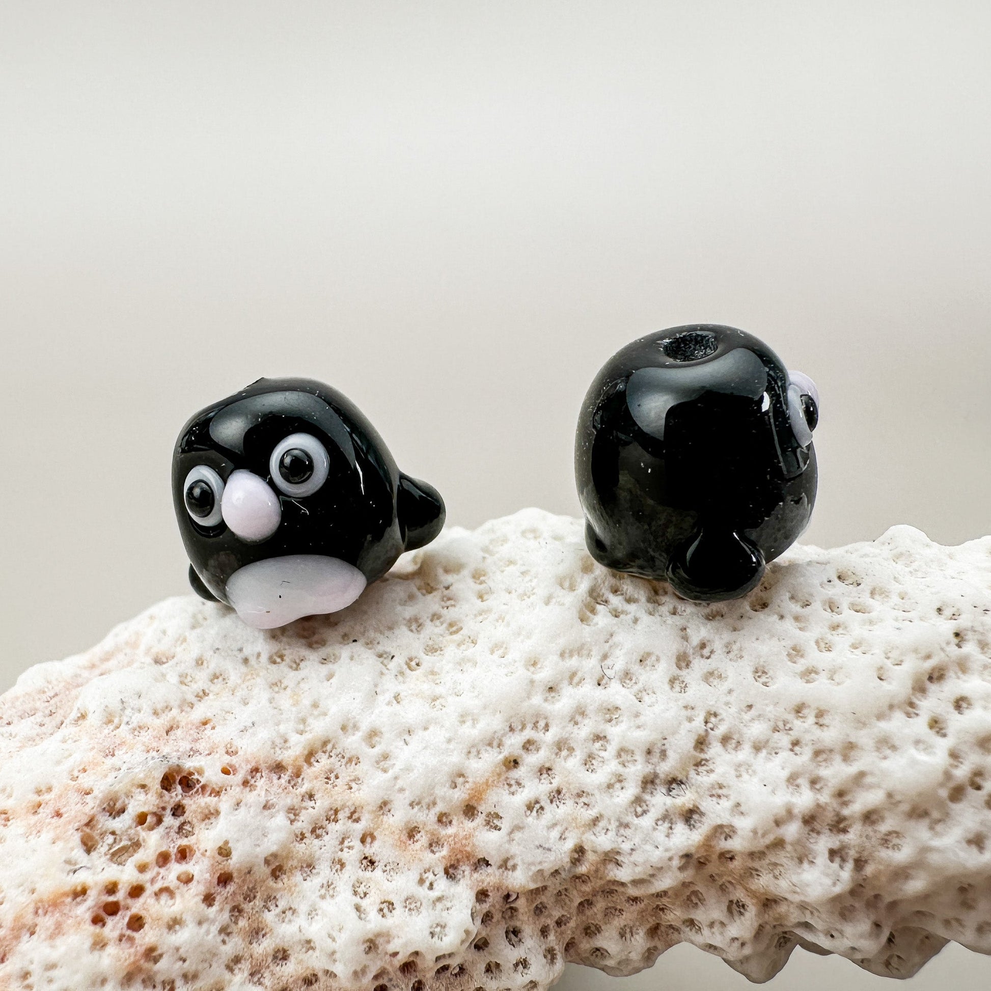 Chibi Handmade Glass Beads - Cape Penguin (LB271)-The Bead Gallery Honolulu
