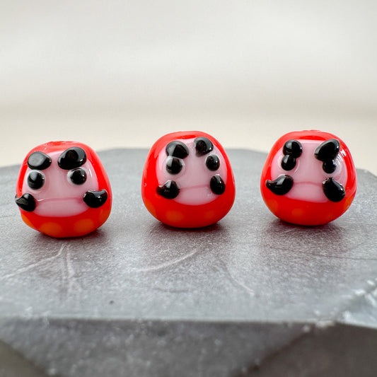 Chibi Handmade Glass Beads - Daruma (LB65)-The Bead Gallery Honolulu