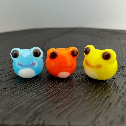 Chibi Handmade Glass Beads - Frog (6 Color Options) (LB258)-The Bead Gallery Honolulu