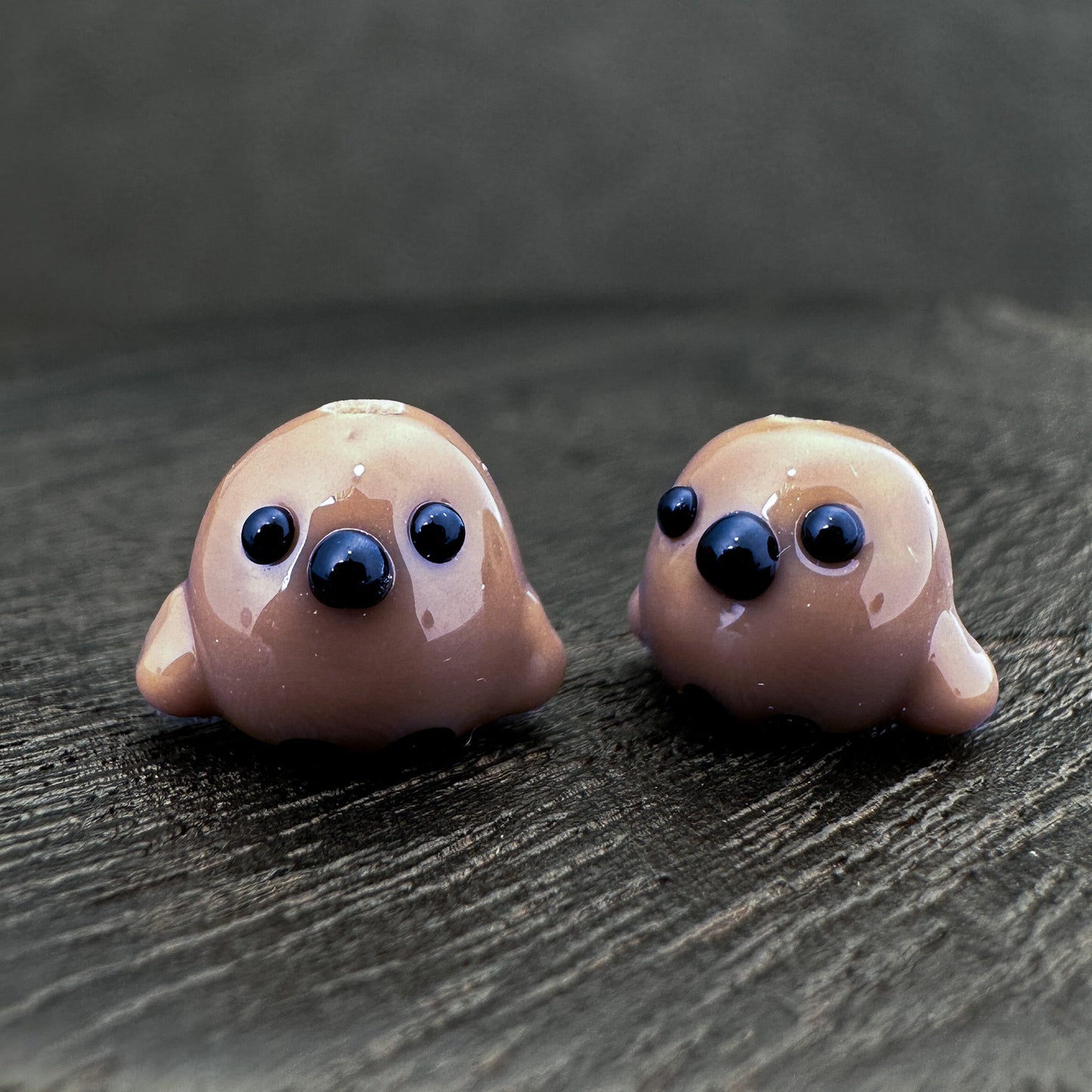 Chibi Handmade Glass Beads - King Penguin Chick "O-Sama Hinadama" (LB279)-The Bead Gallery Honolulu