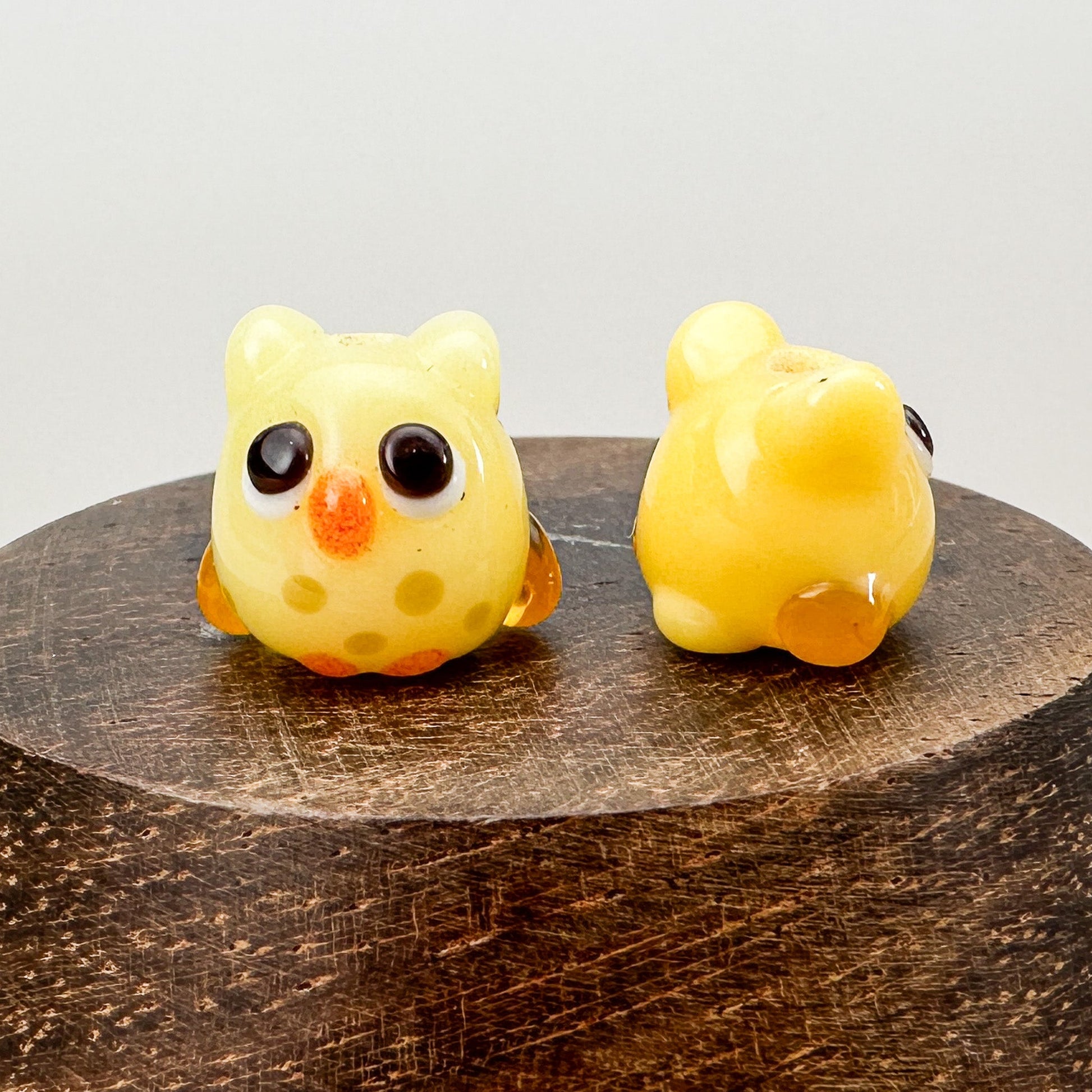 Chibi Handmade Glass Beads - Owl (2 Color Options) (LB280)-The Bead Gallery Honolulu