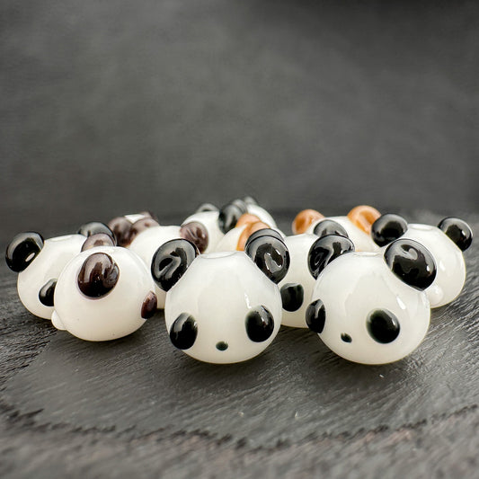 Chibi Handmade Glass Beads - Panda (3 Color Options) (LB174)-The Bead Gallery Honolulu