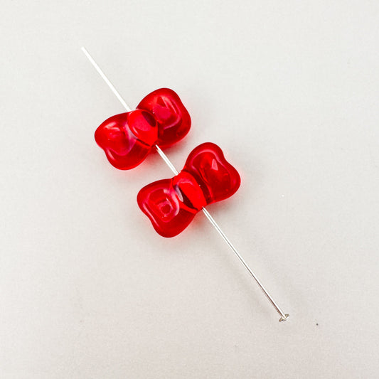 Chibi Handmade Glass Beads - Red Bow (LB284)-The Bead Gallery Honolulu