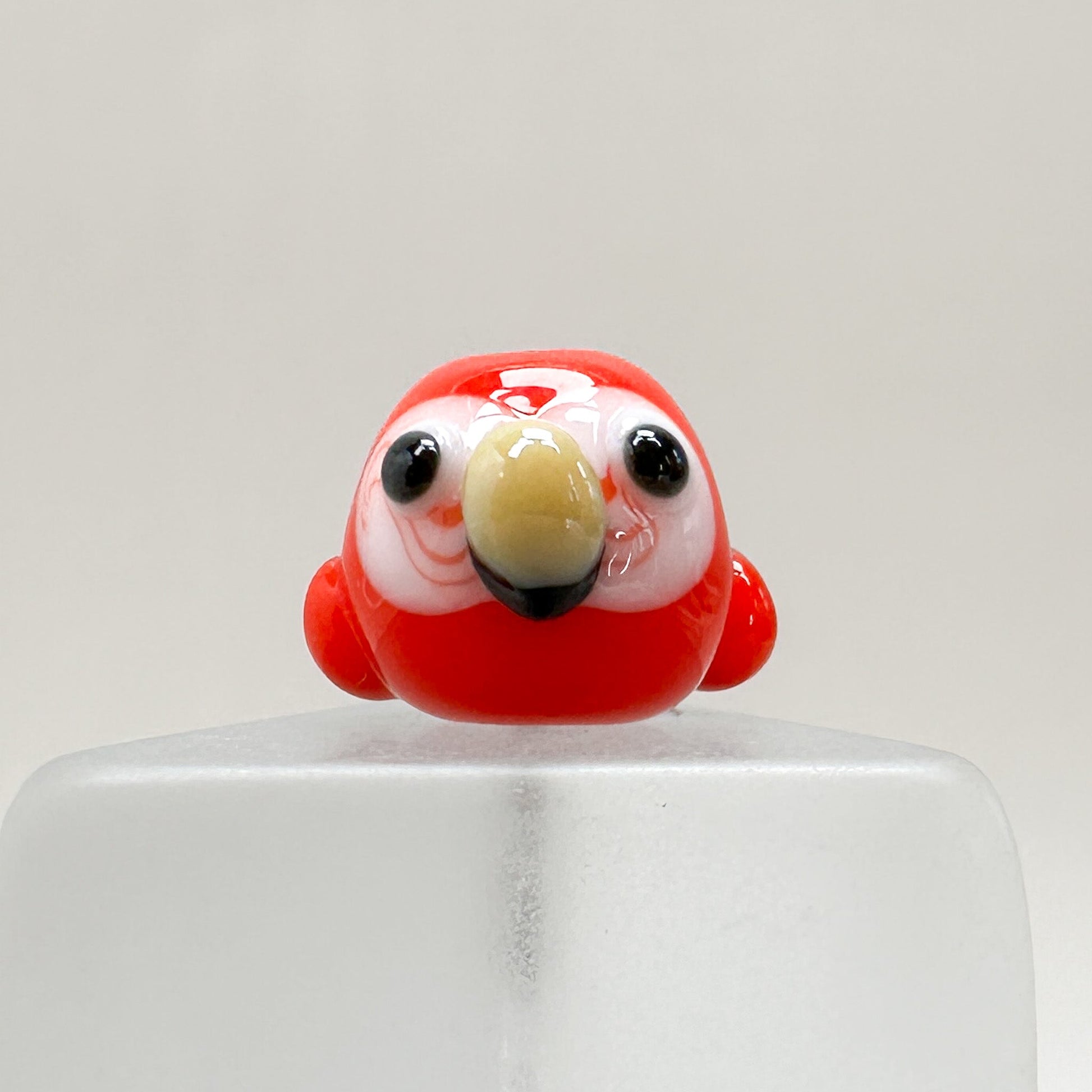Chibi Handmade Glass Beads - Red Parakeet Bird (LB266)-The Bead Gallery Honolulu