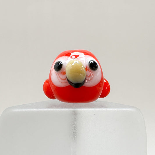 Chibi Handmade Glass Beads - Red Parakeet Bird (LB266)-The Bead Gallery Honolulu