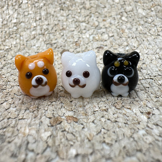 Chibi Handmade Glass Beads - Shiba Inu Dog (LB063)-The Bead Gallery Honolulu