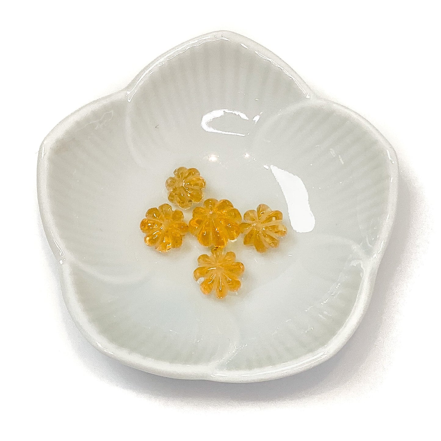 Citrine ~6-7mm x 7-10mm Carved Melon Rondelle Bead - 1 pc.-The Bead Gallery Honolulu