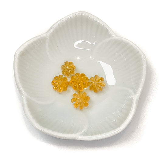 Citrine ~6-7mm x 7-10mm Carved Melon Rondelle Bead - 1 pc.-The Bead Gallery Honolulu