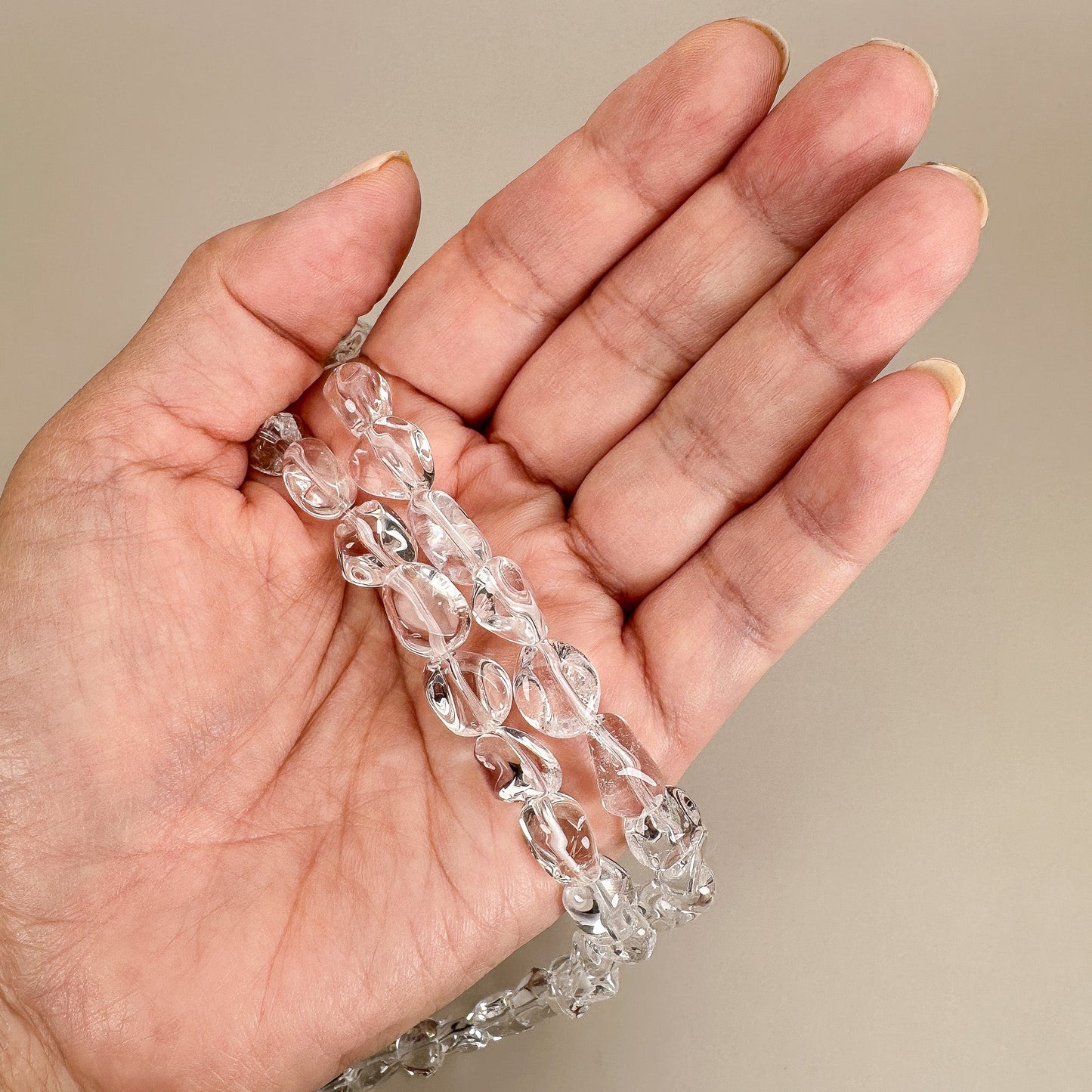 Crystal Quartz Varied Sizes Nugget Bead - 7" Strand (GEM2200)-The Bead Gallery Honolulu