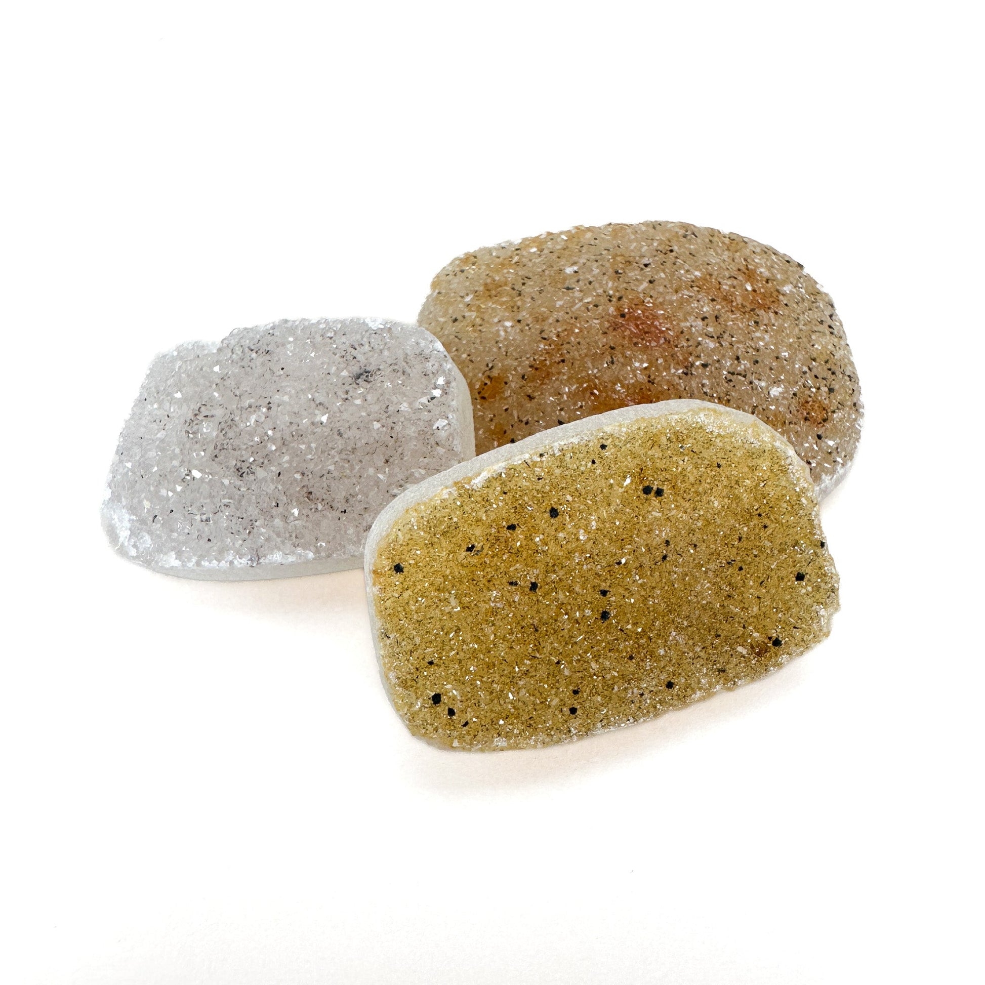 Druzy Agate Flat Rectangle Long Drill Focal Bead - 1 pc. (P2288)-The Bead Gallery Honolulu