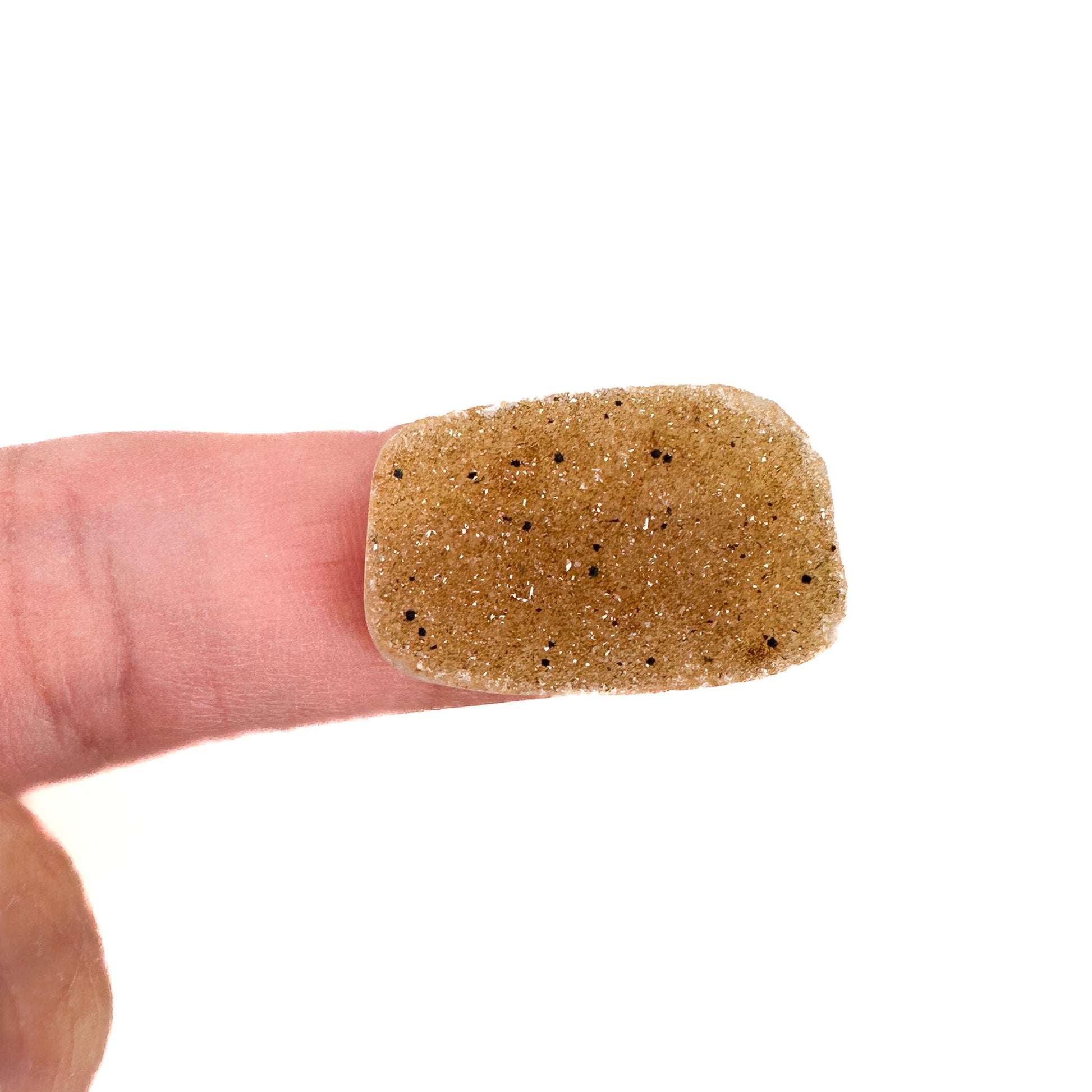 Druzy Agate Flat Rectangle Long Drill Focal Bead - 1 pc. (P2288)-The Bead Gallery Honolulu