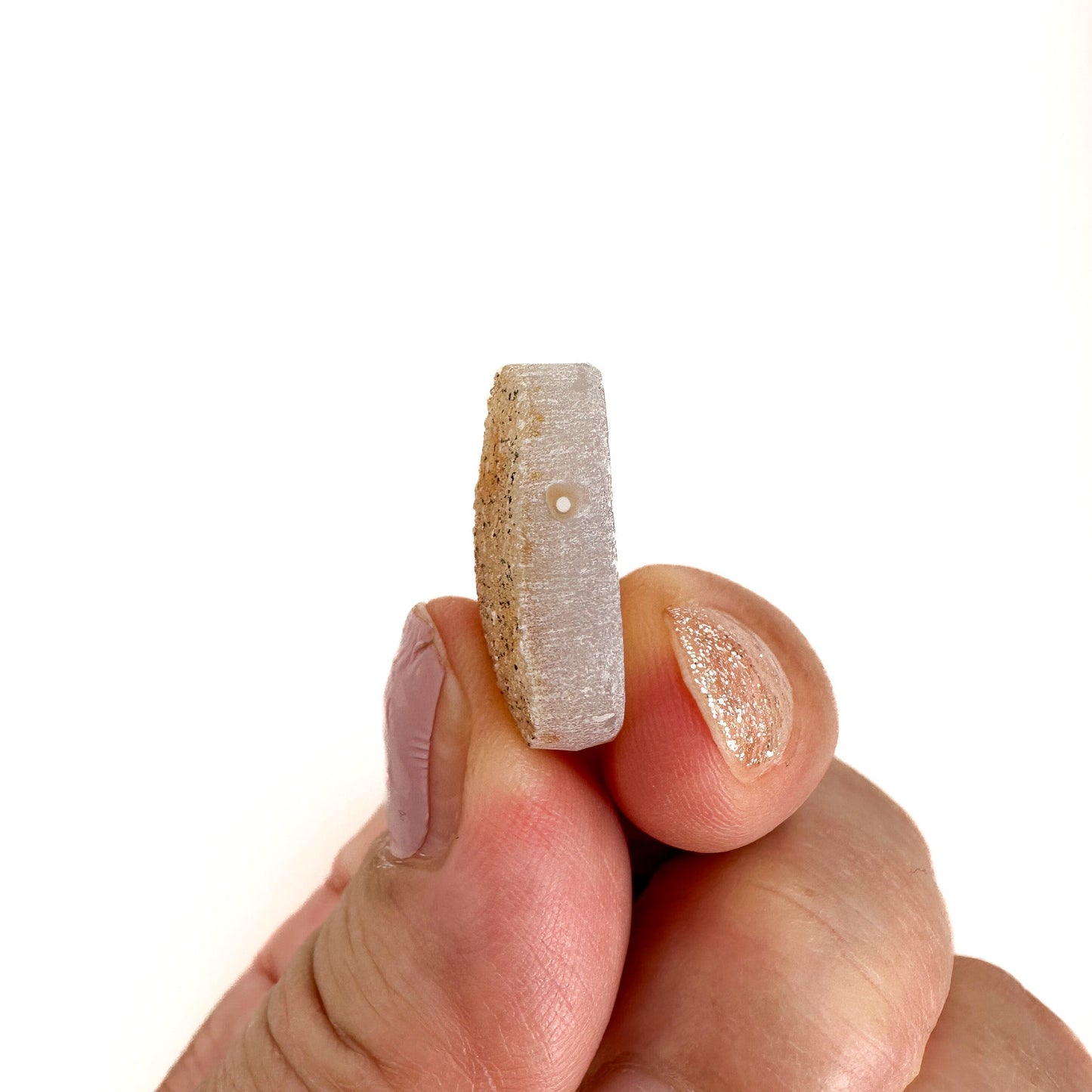 Druzy Agate Flat Rectangle Long Drill Focal Bead - 1 pc. (P2288)-The Bead Gallery Honolulu