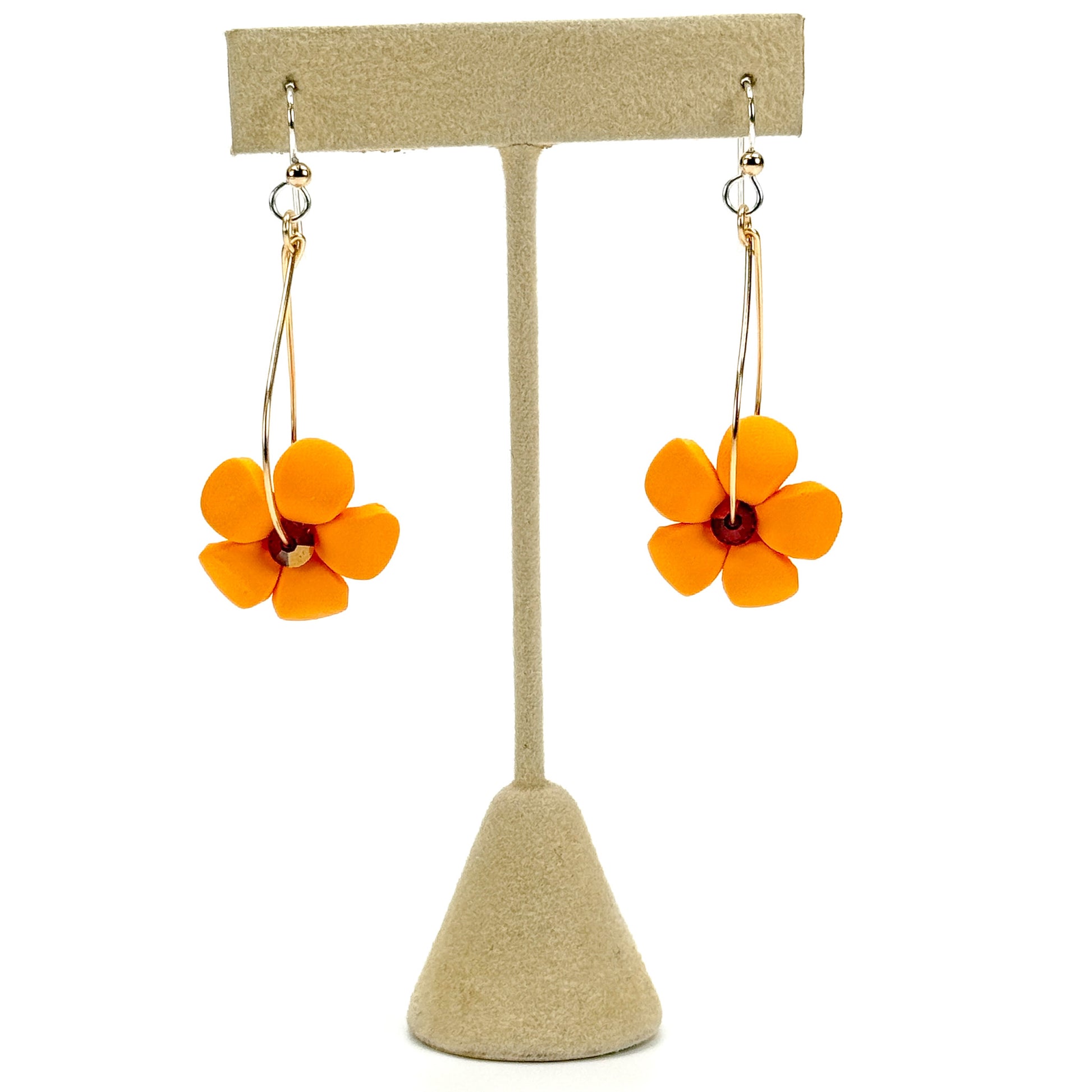 EARRING DROP: Puakenikeni Large Drop Hoop Earrings - 1 pair (J306)-The Bead Gallery Honolulu