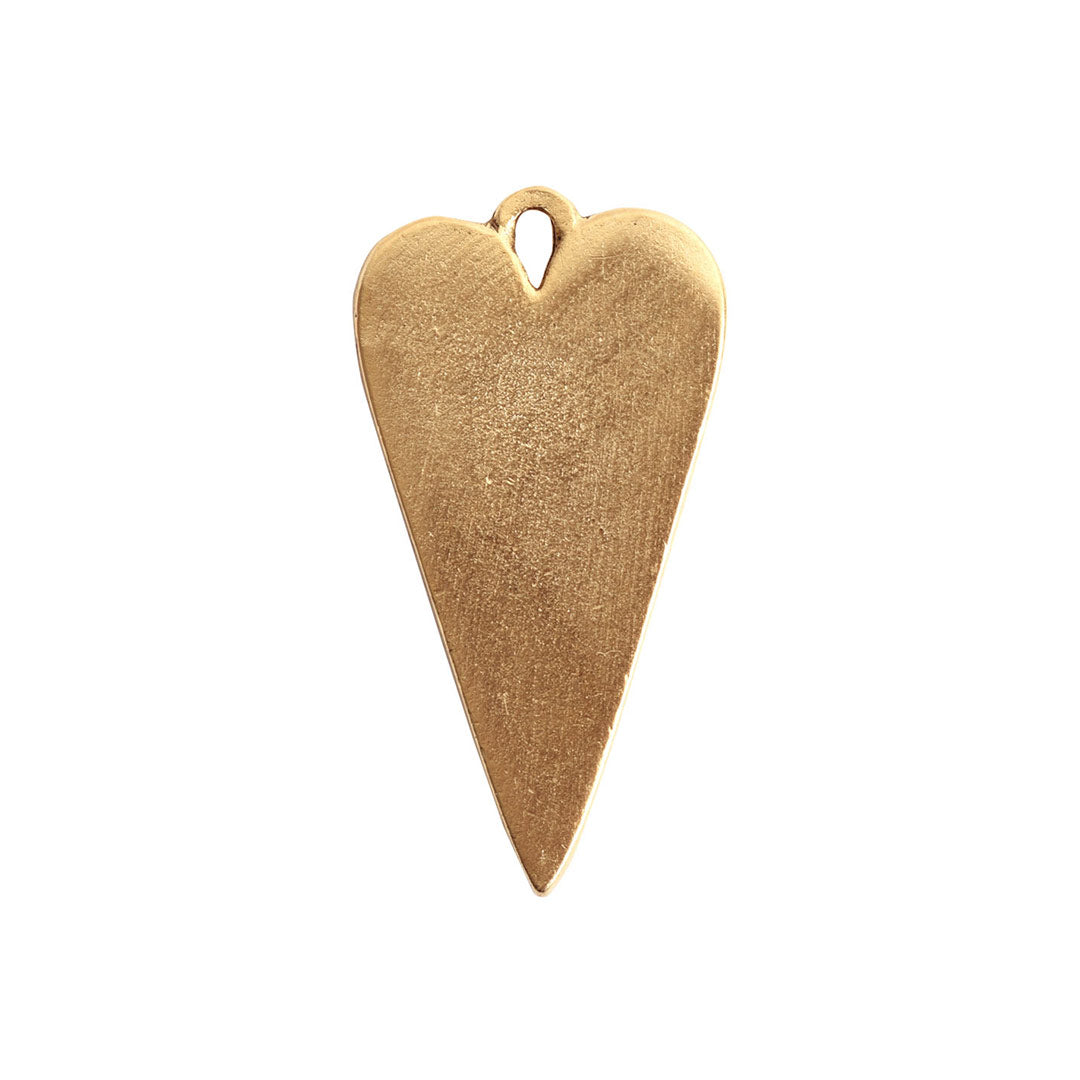 Elongated Heart Large Plated Charm (1 pc/M1968)-The Bead Gallery Honolulu