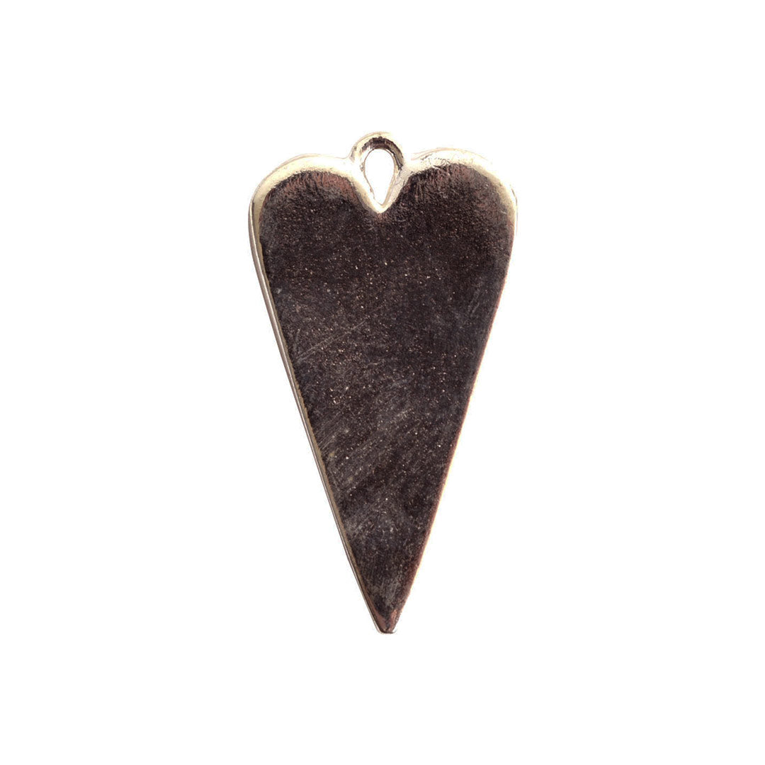 Elongated Heart Large Plated Charm (1 pc/M1968)-The Bead Gallery Honolulu