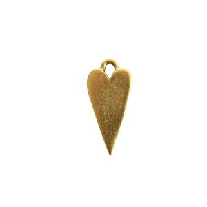 Elongated Heart Small Plated Charm (2 Color Options) - 1 pc. (M1958)-The Bead Gallery Honolulu